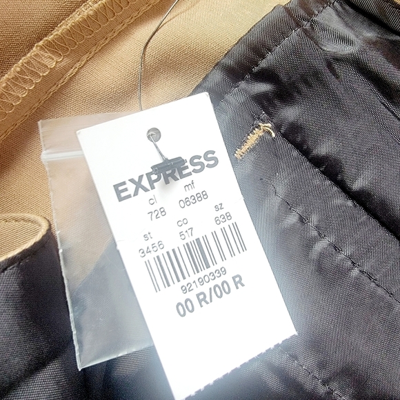NWT Tan Express Editor ankle straight through hip & thigh size 00 Capri slacks - Picture 15 of 15